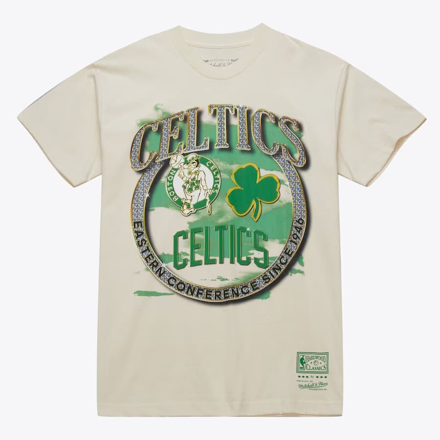 Футболка Mitchell & Ness Natural Boston Celtics Hardwood Classics Crown Jewels T-Shirt
