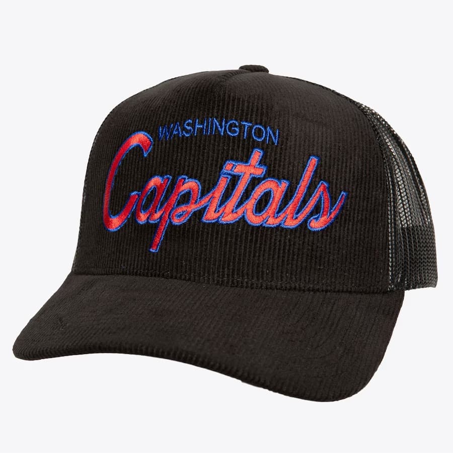 Бейсболка Mitchell & Ness Black Washington Capitals Times Up Trucker Adjustable Hat