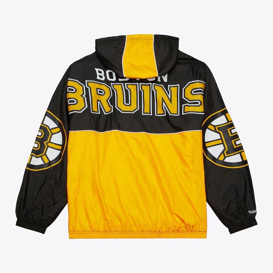 Анорак Mitchell & Ness Black Boston Bruins Team 2.0 Anorak Quarter-Zip Windbreaker Jacket
