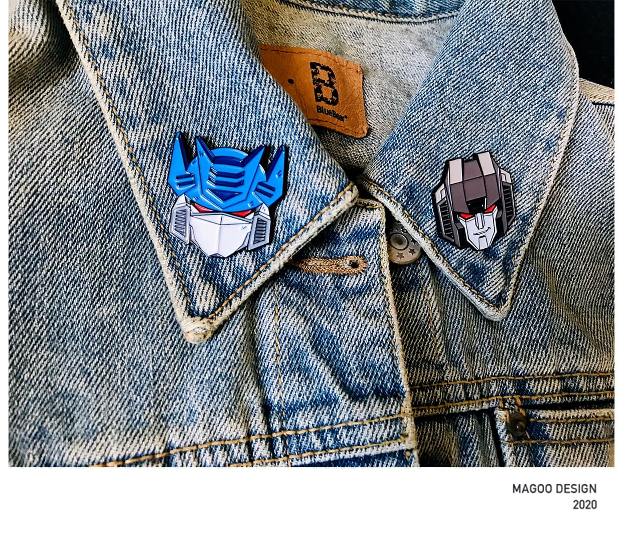 Набор значков Magoo Design Set Transformers Gray Blue Pin