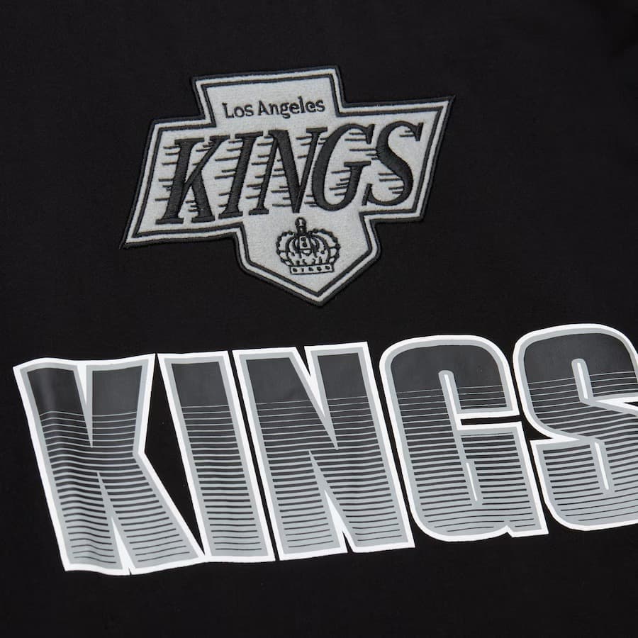 Лонгслив Mitchell & Ness Black Los Angeles Kings Vintage Logo Allover Long Sleeve T-Shirt