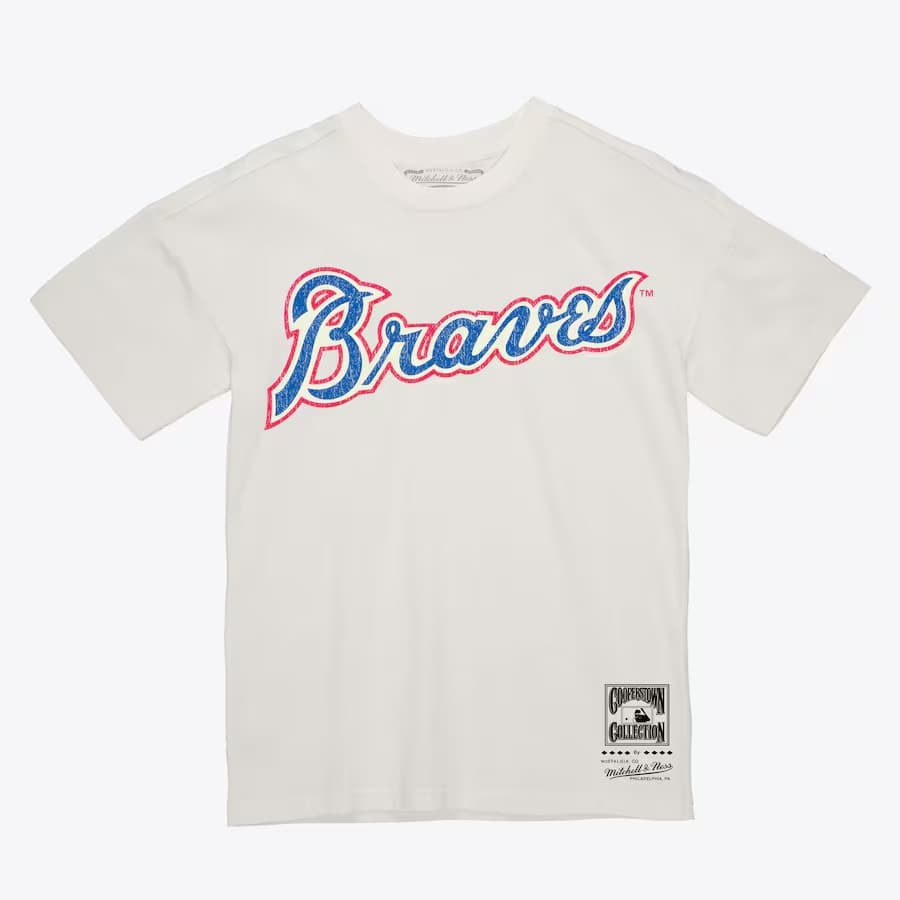 Футболка Mitchell & Ness Cream Atlanta Braves Under the Lights T-Shirt