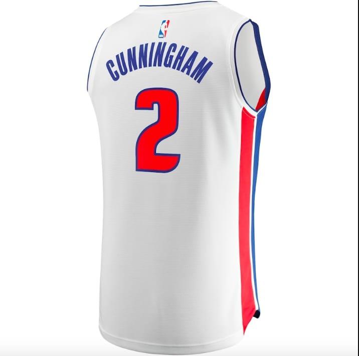 Баскетбольная джерси 2022-23 Detroit Pistons #2 Cade Cunningham Fast Break Association White Jersey