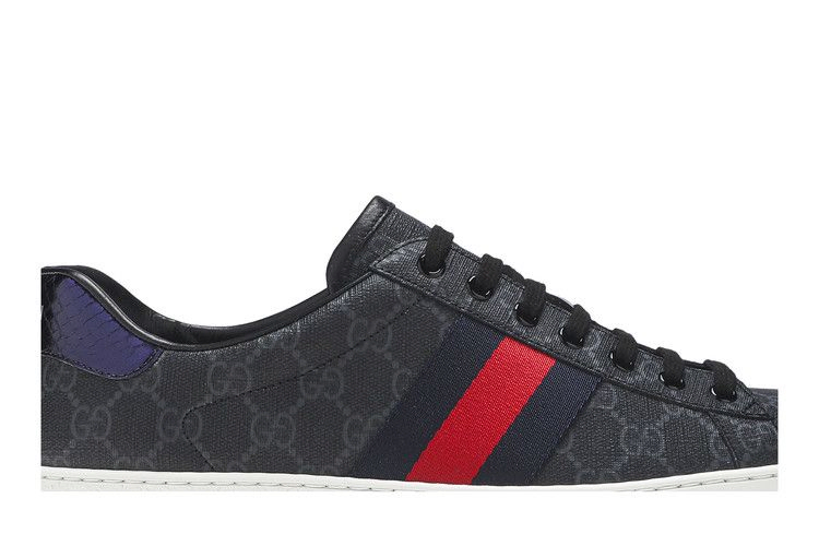 Кроссовки Gucci Ace GG Supreme 'Black Grey'