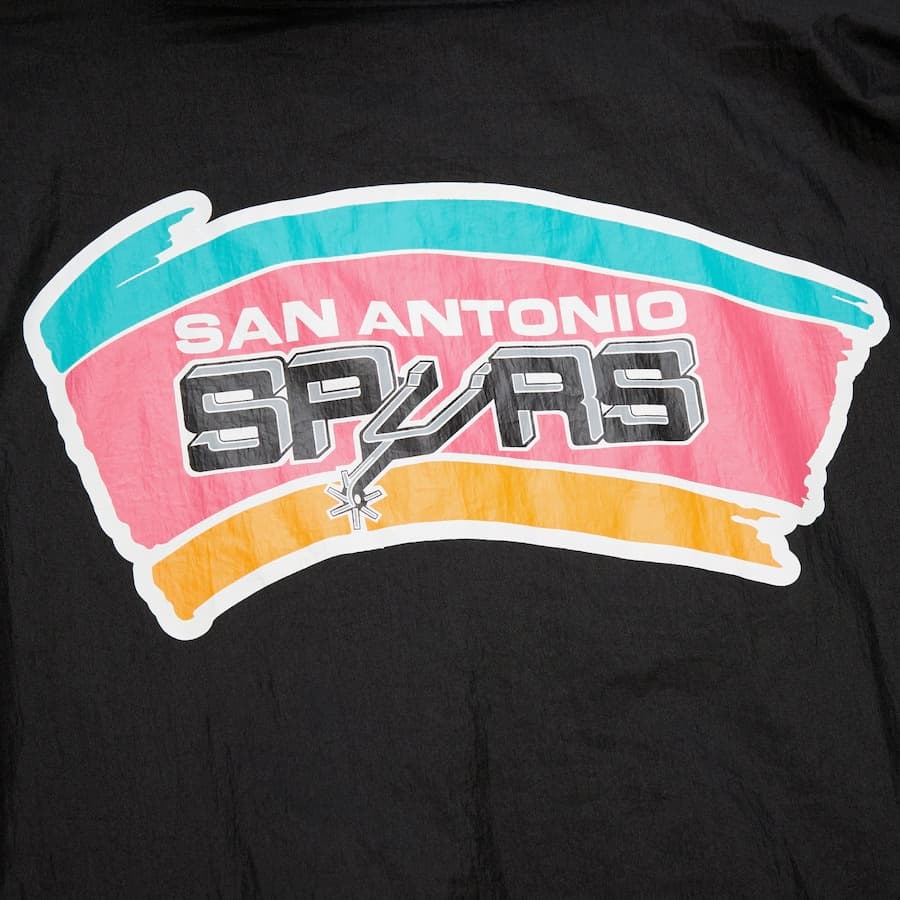 Анорак Mitchell & Ness Black San Antonio Spurs Team OG 3.0 Anorak Quarter-Zip Jacket