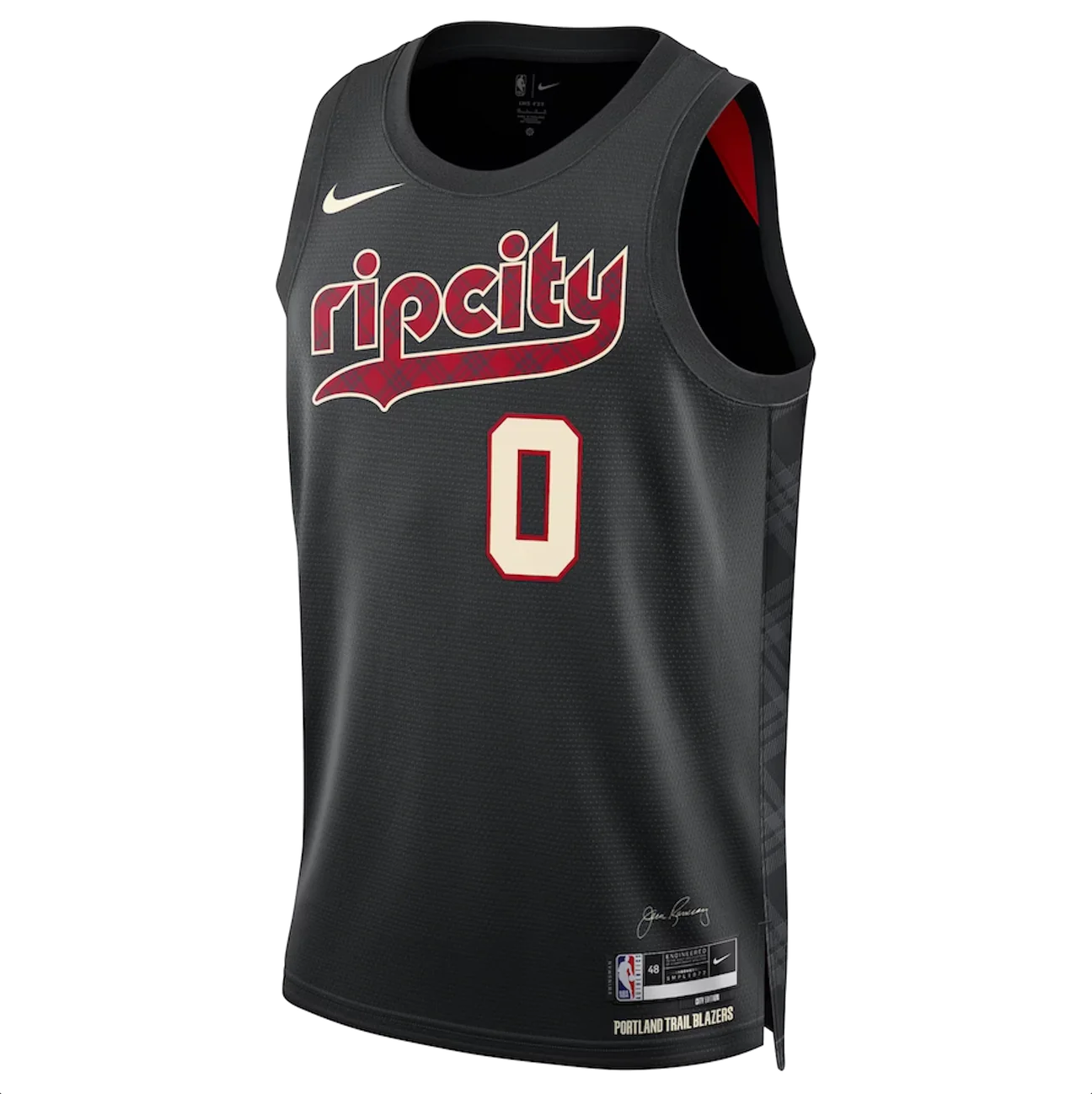 Баскетбольная джерси 2023-24 Portland Trailblazers Damian Lillard #0 Swingman City Edition Black Jersey