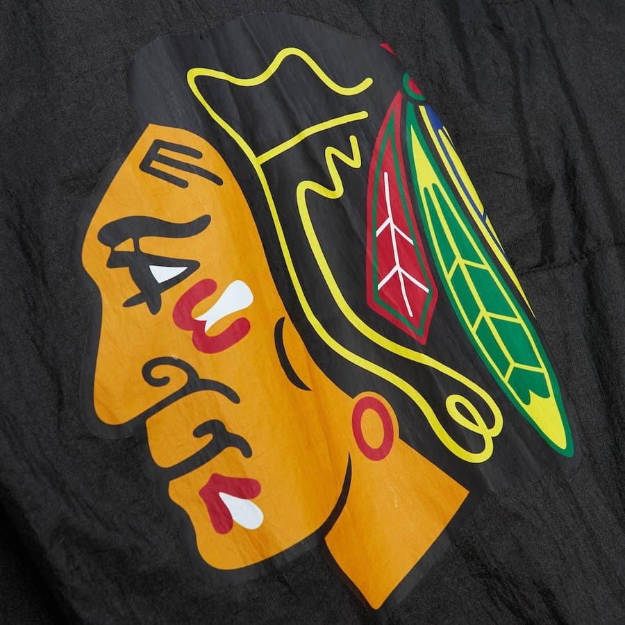 Анорак Mitchell & Ness Black Chicago Blackhawks Team 2.0 Anorak Quarter-Zip Windbreaker Jacket