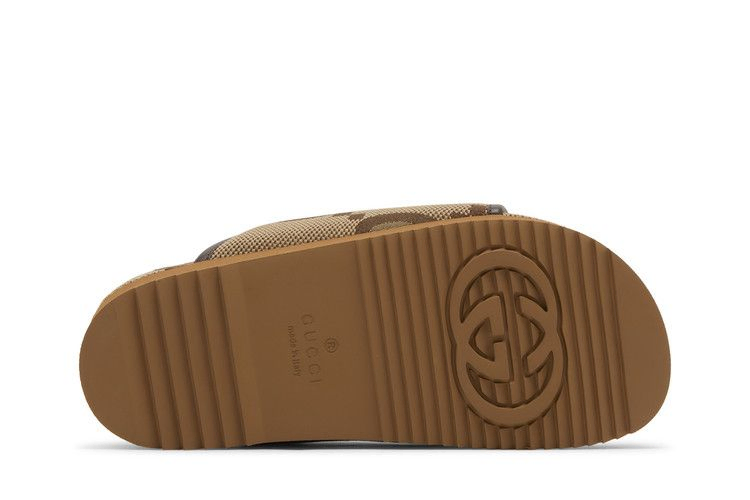Кроссовки Gucci Wmns Jumbo GG Platform Slide 'Camel Ebony Monogram'