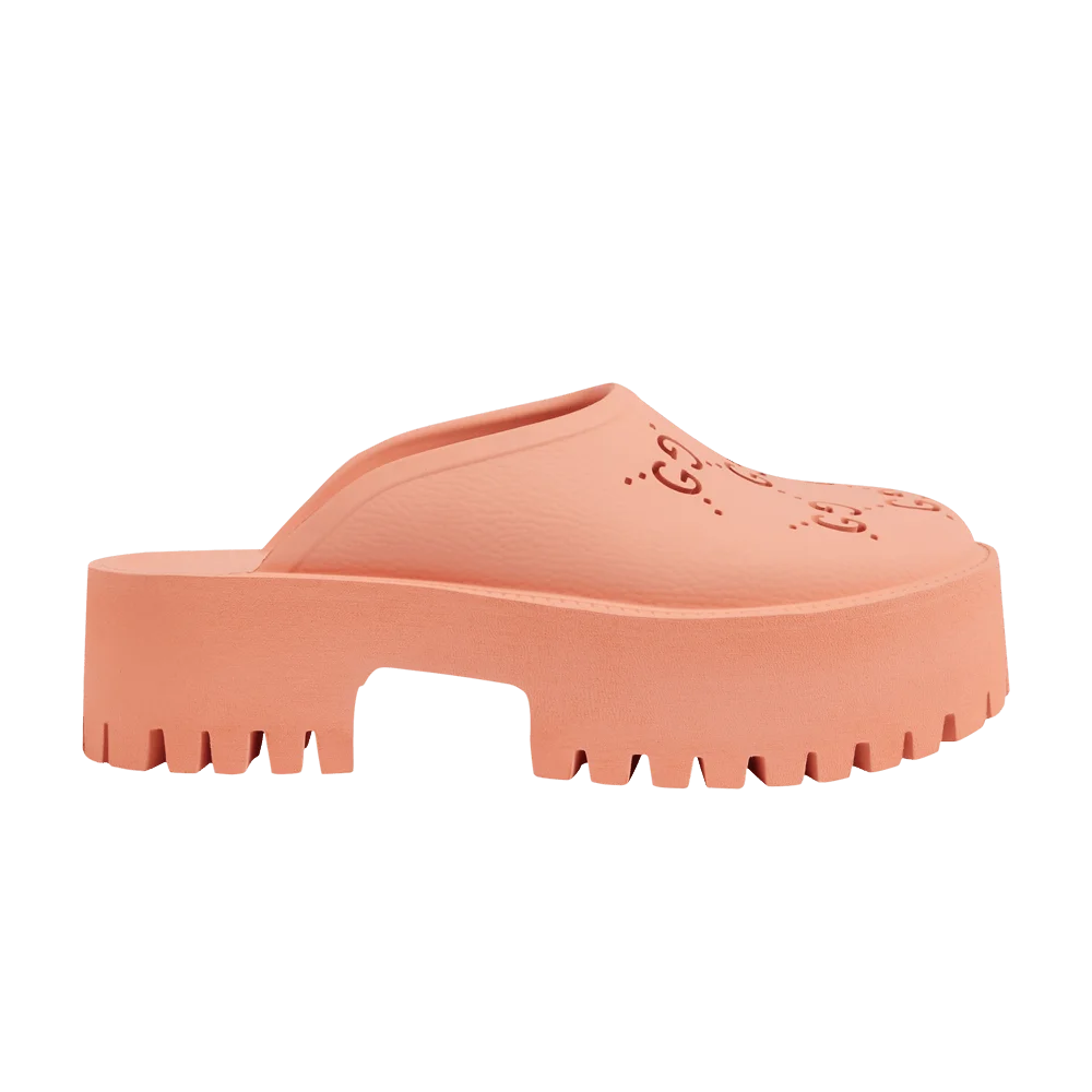 Gucci Wmns Platform Perforated G Sandal 'Peachy Chic'