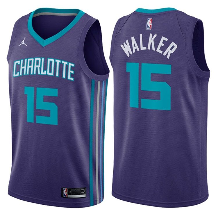 Баскетбольная джерси 2017-18 Kemba Walker Hornets #15 Statement Purple