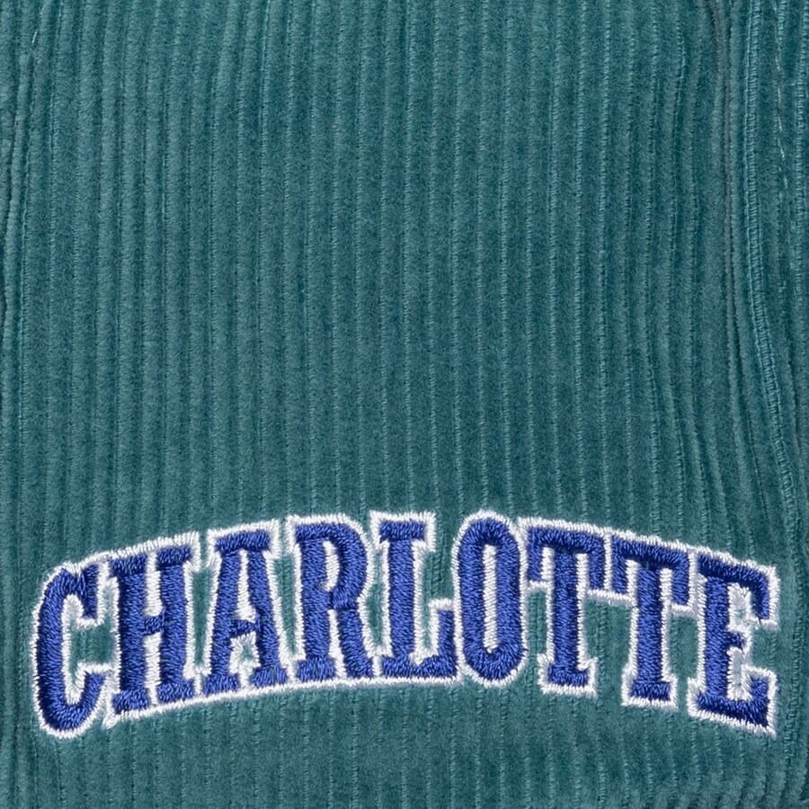 Бейсболка Mitchell & Ness Teal Blue Charlotte Hornets Hardwood Classics Sueduroy Snapback Hat