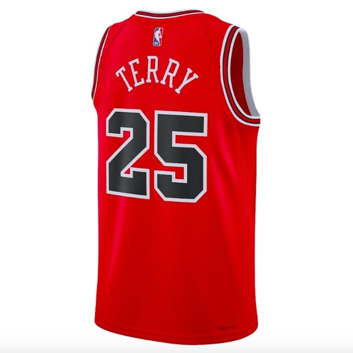 Баскетбольная джерси 2022 NBA Draft First Round Pick Chicago Bulls #25 Dalen Terry Icon Red Jersey