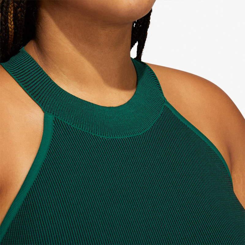 Платье adidas Ivy Park Knit Logo Dress (Plus Size) Dark Green/Black/Green Tint/Yellow Tint