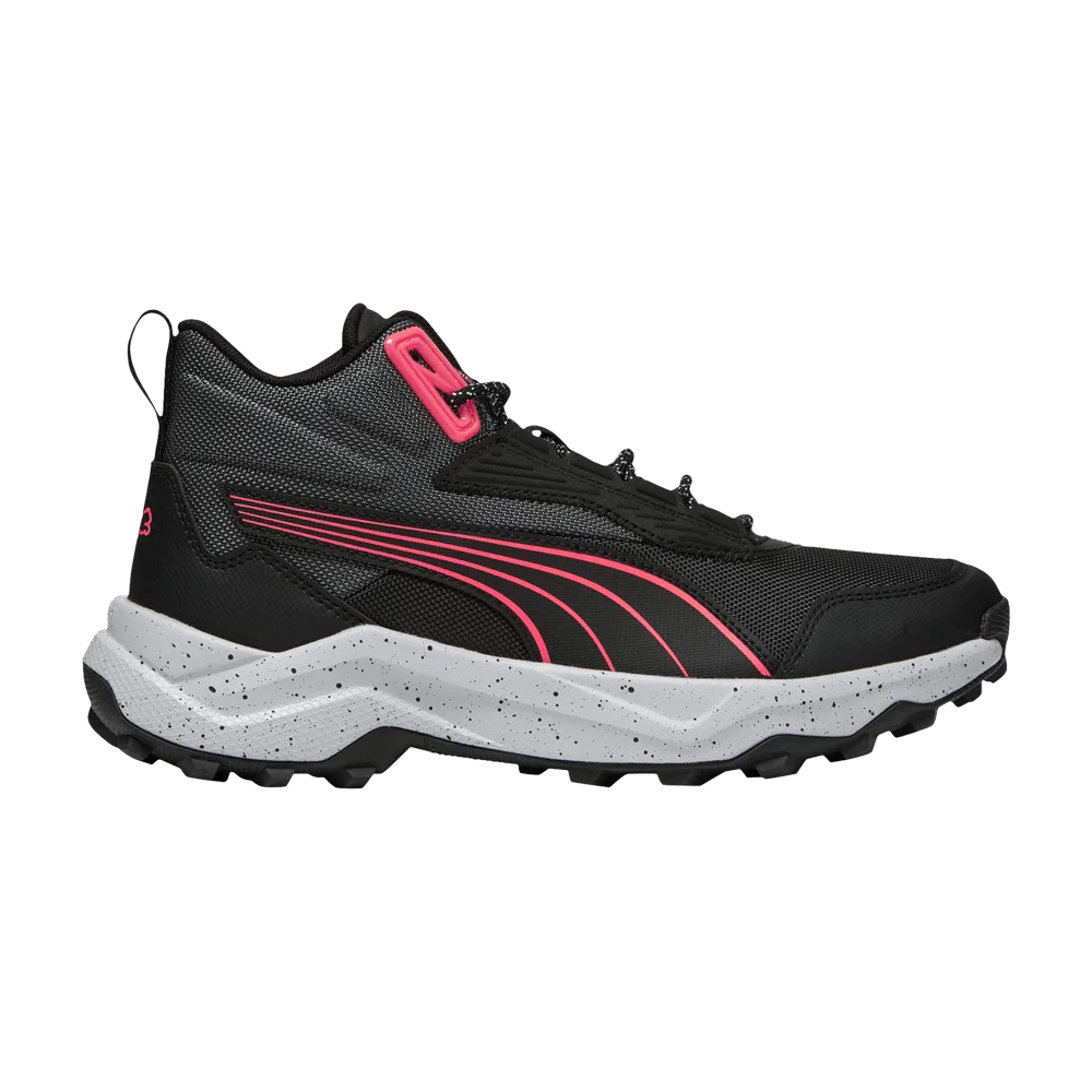 Krossovki-Puma-Wmns-Obstruct-Profoam-Mid-Black-Dark-Grey-Fire-Orchid