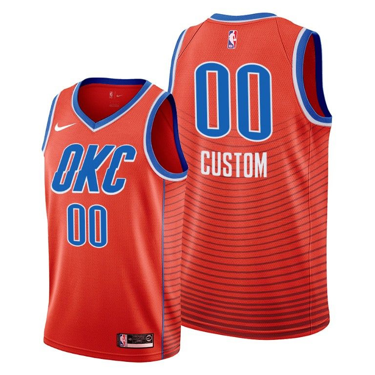 Баскетбольная джерси 2019-20 Oklahoma City Thunder Custom Orange Statement