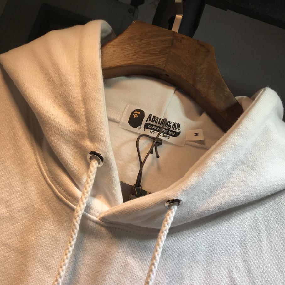 Худи BAPE Side Zip Shark Wide Pullover Hoodie White