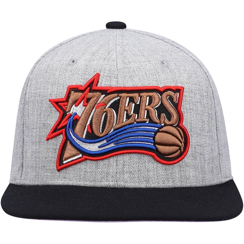 Mens-Mitchell-Ness-Heathered-GrayBlack-Philadelphia-76ers-Heathered-Underpop-Snapback-Hat-2