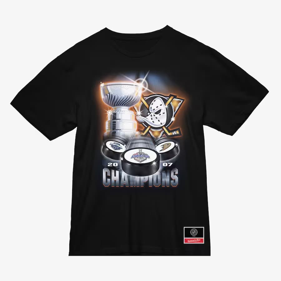 Футболка Mitchell & Ness Black Anaheim Ducks Cup Chase T-Shirt