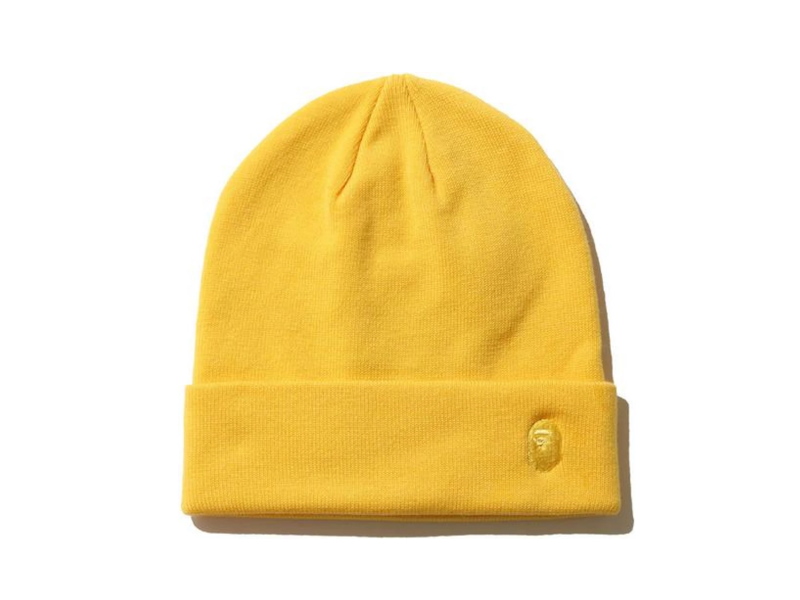 Шапка BAPE Ape Head One Point Knit Cap Yellow/Yellow