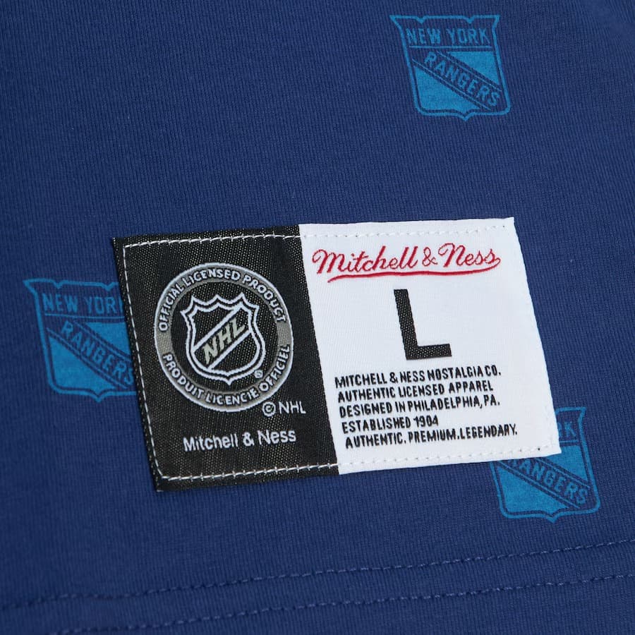 Футболка Mitchell & Ness Blue New York Rangers Allover Print T-Shirt