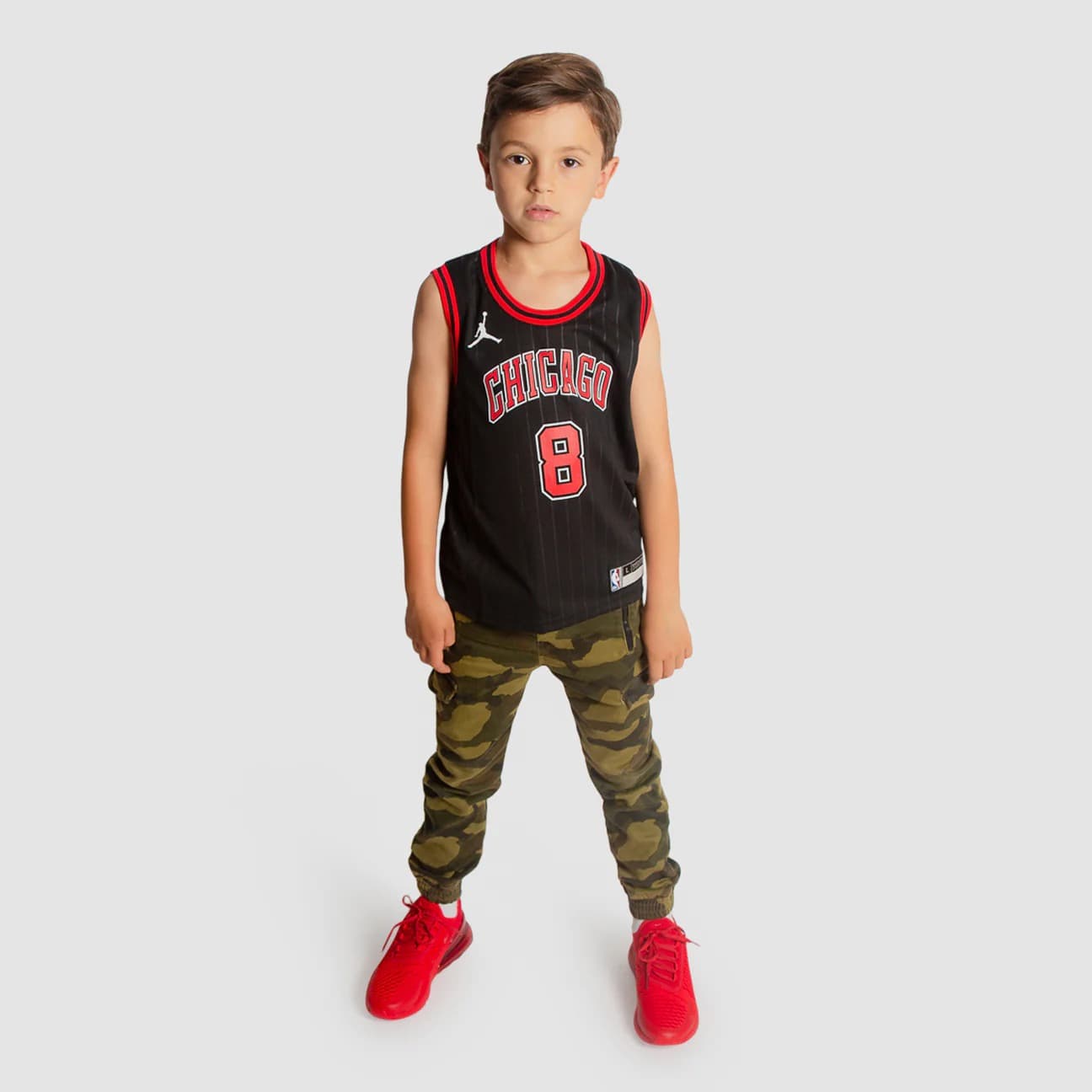 Баскетбольная джерси 2022-23 Chicago Bulls Zach Lavine #8 Boys Statement Edition Black Jersey