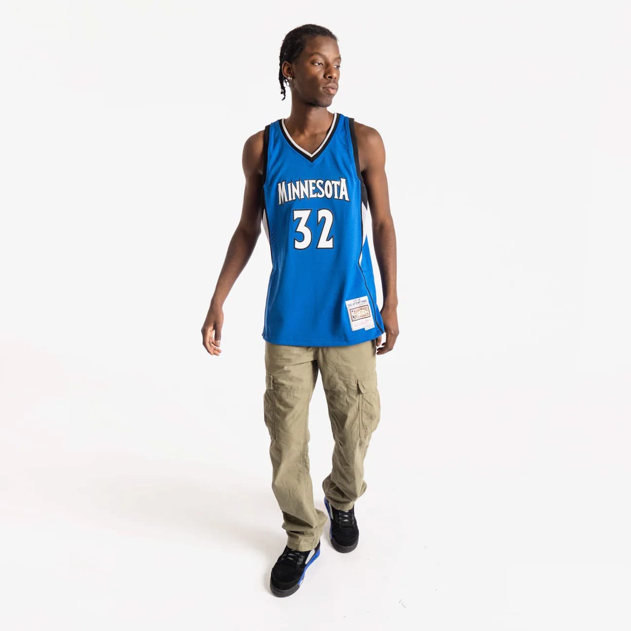 Баскетбольная джерси 2015-16 Minnesota Timberwolves Karl-Anthony Towns #32 Swingman Hardwood Classics Blue Jersey