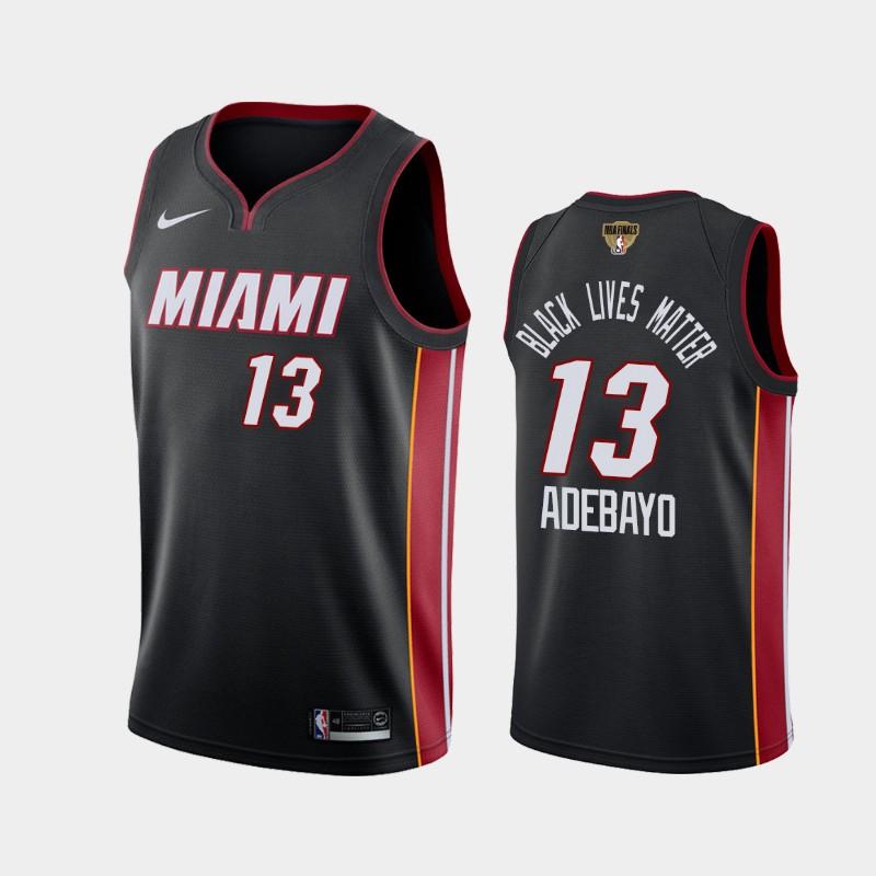 Баскетбольная джерси 2020 NBA Finals Bound Miami Heat Bam Adebayo #13 Black BLM Icon