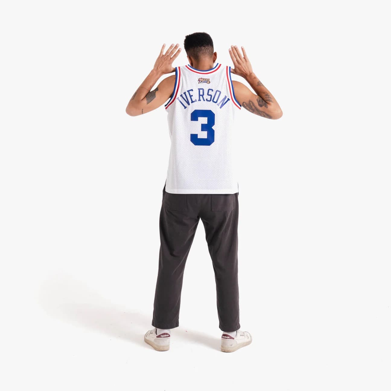 Баскетбольная джерси 2003 All Star Game Allen Iverson #3 Swingman Hardwood Classics White Jersey