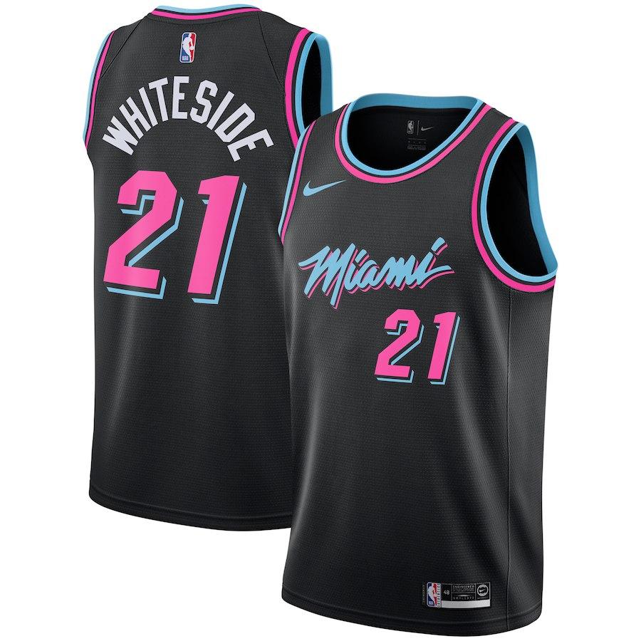Баскетбольная джерси 2018-19 Miami Heat #21 Hassan Whiteside City Black