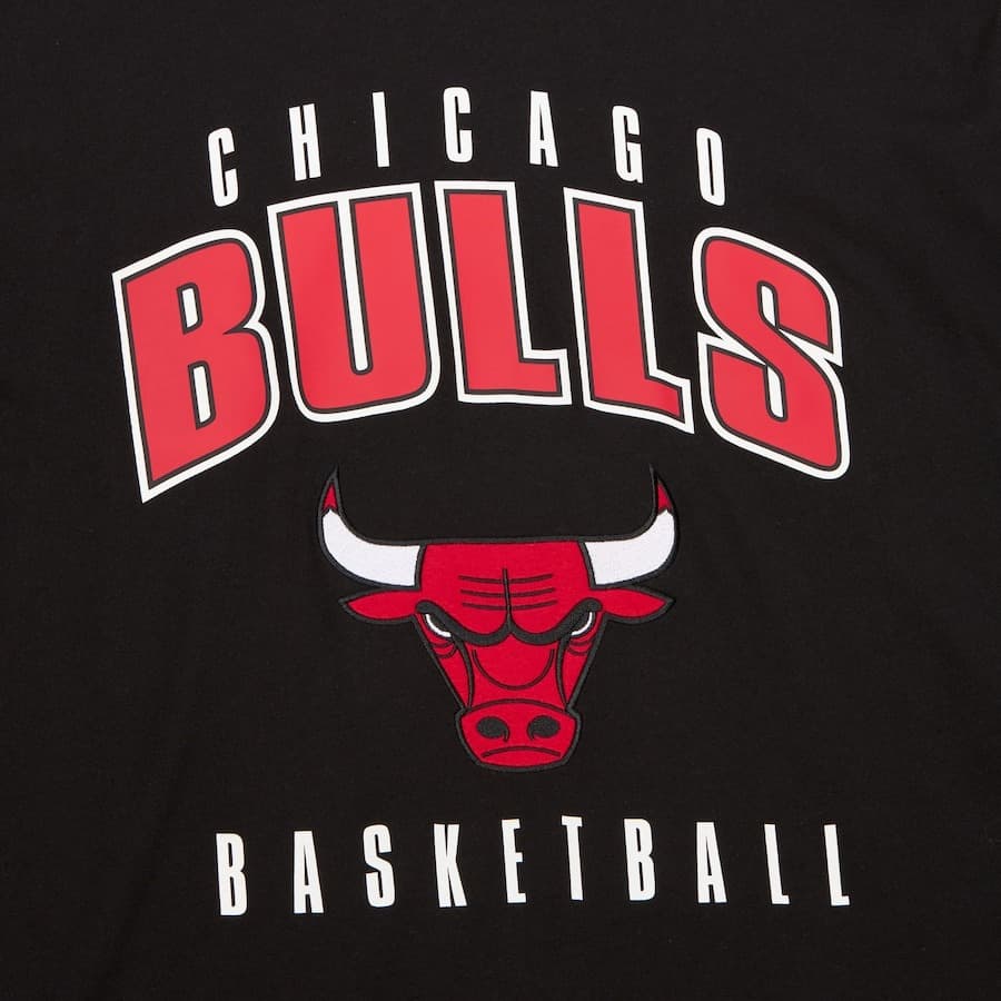 Футболка Mitchell & Ness Black Chicago Bulls Hardwood Classics Retro Logo V-Neck T-Shirt