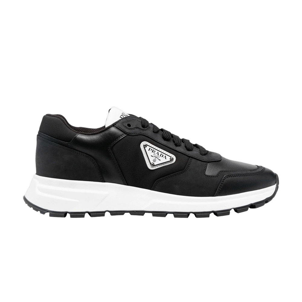 Кроссовки Prada Leather and Re-Nylon 'Black White'
