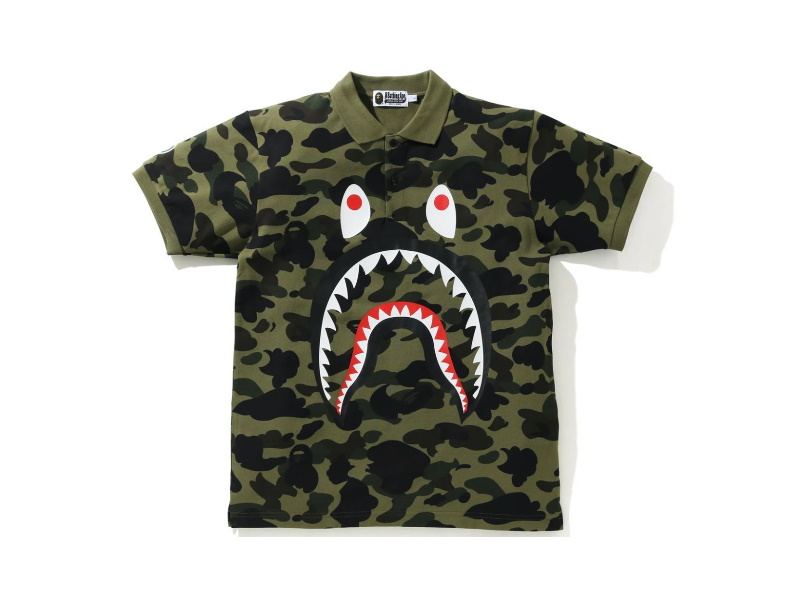 Поло BAPE 1st Camo Shark Polo Green