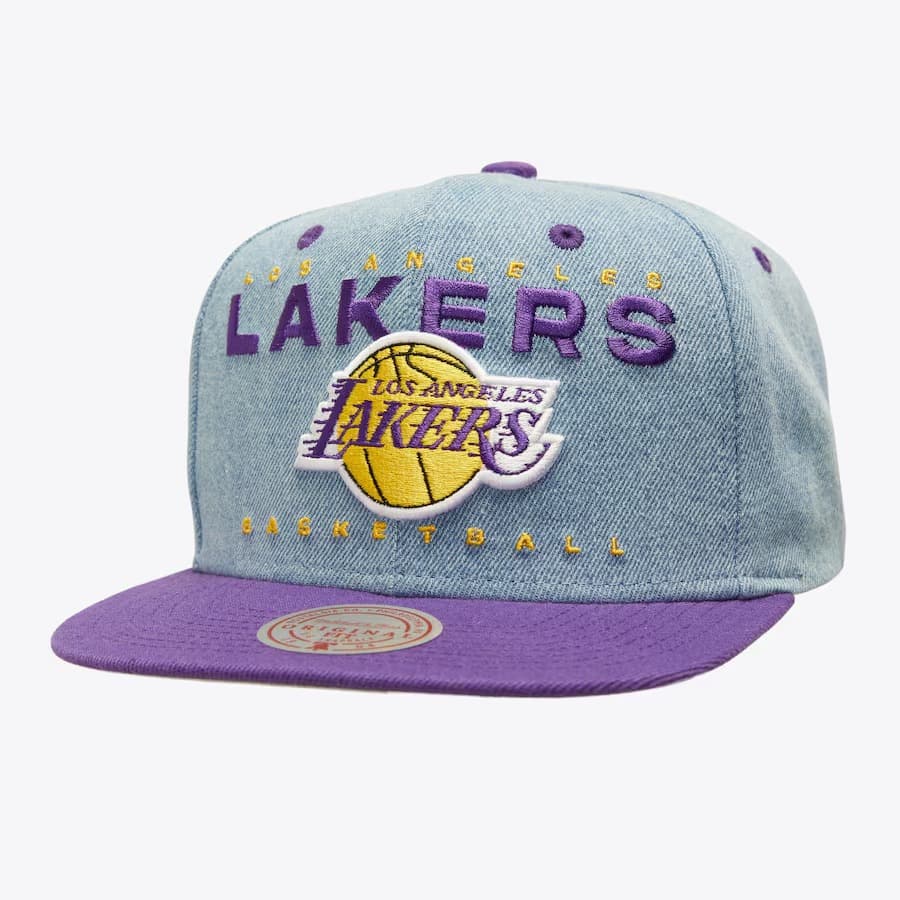Бейсболка Mitchell & Ness Light Blue Los Angeles Lakers D-Stressed Snapback Hat