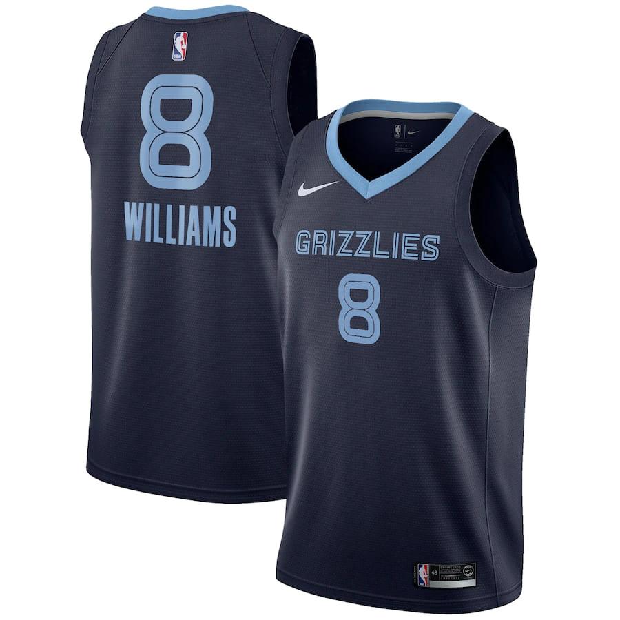 Баскетбольная джерси 2021-22 Memphis Grizzlies #8 Zaire Williams Swingman Jersey – Navy Icon Edition