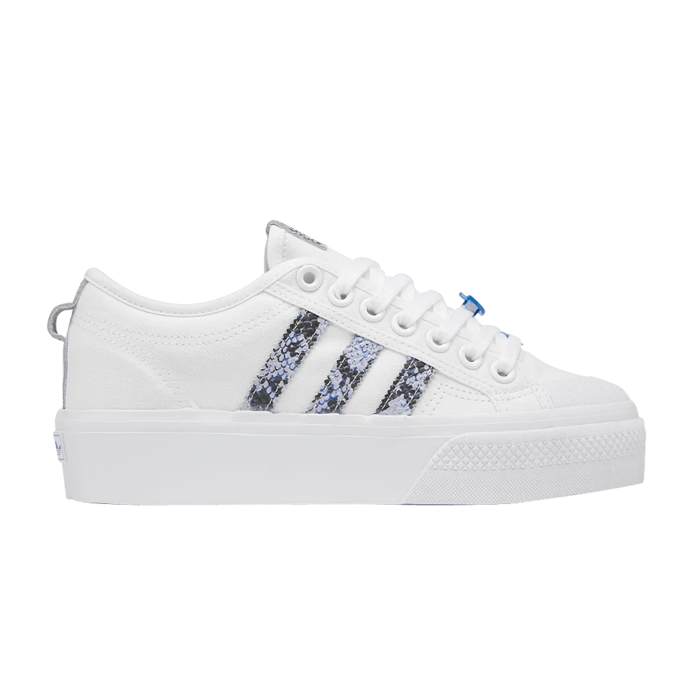 Adidas Wmns Nizza Platform 'Snakeskin - White Focus Blue'