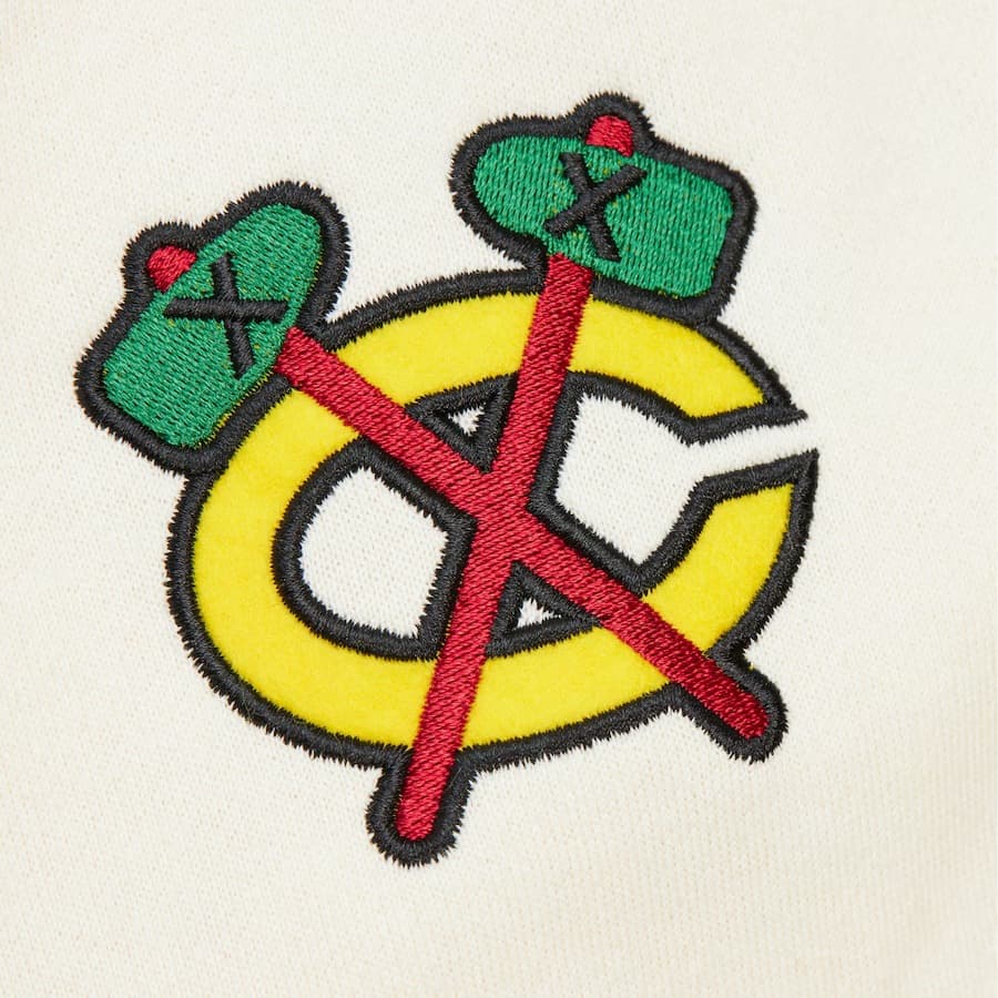 Худи Mitchell & Ness Cream Chicago Blackhawks Sswagger Fleece Pullover Hoodie