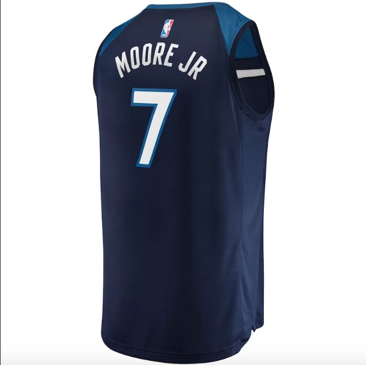 Баскетбольная джерси 2022 NBA Draft First Round Pick Minnesota Timberwolves #7 Wendell Moore Jr. Fast Break Icon Navy Jersey