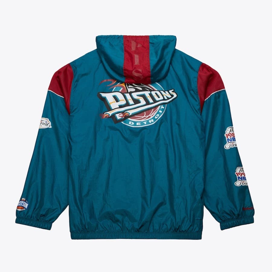 Анорак Mitchell & Ness Teal Detroit Pistons Team OG 3.0 Anorak Quarter-Zip Jacket