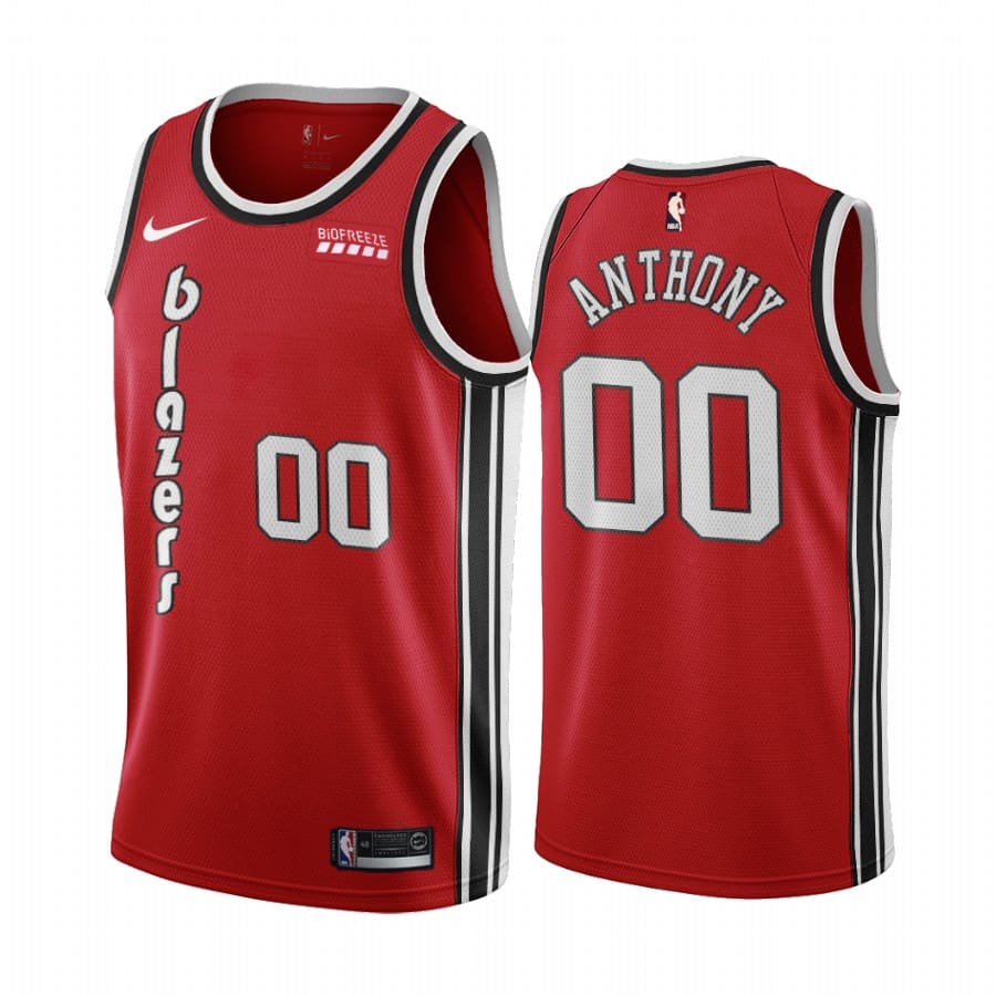 Баскетбольная джерси 2020-21 Portland Trail Blazers #00 Carmelo Anthony Classic Edition Red Swingman Jersey