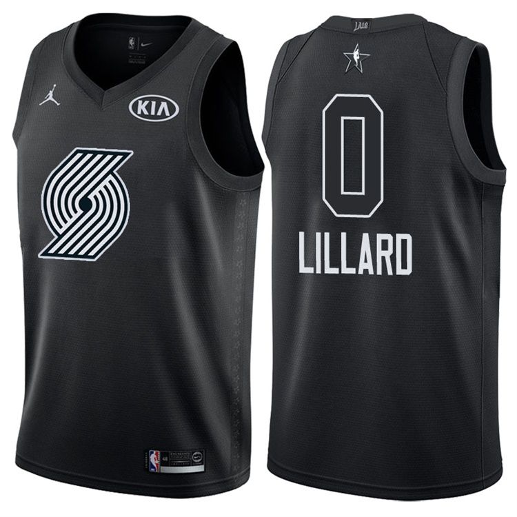 Баскетбольная джерси 2018 All-Star Blazers Damian Lillard #0 Black Swingman Jersey