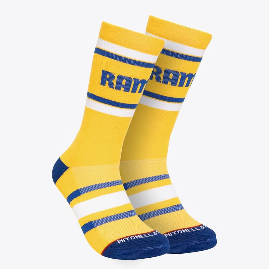 Спортивные носки Mitchell & Ness Gold Los Angeles Rams Team Stripes Crew Socks