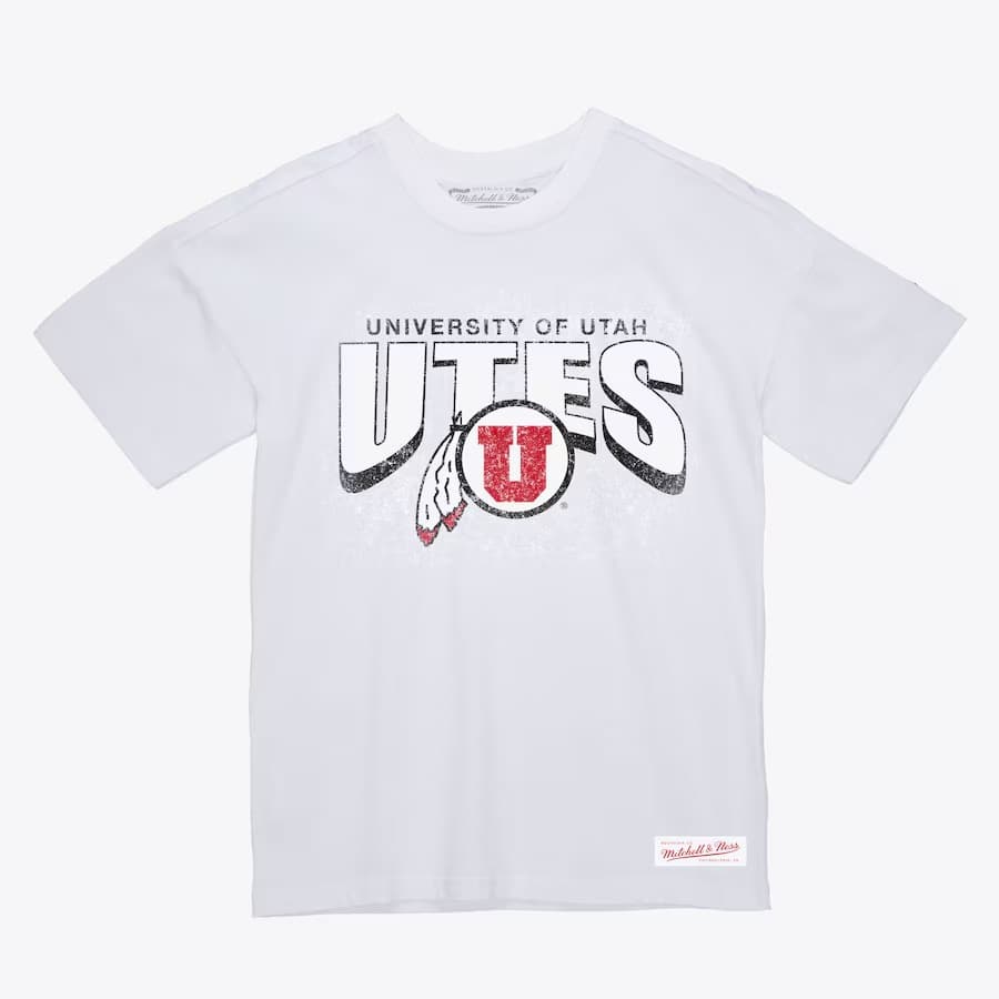 Футболка Mitchell & Ness White Utah Utes Arched Wordmark T-Shirt