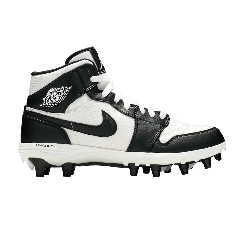 Кроссовки Air Jordan 1 Mid TD Cleat 'Black White'