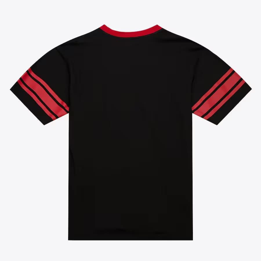 Футболка Mitchell & Ness Black Chicago Bulls Hardwood Classics Retro Logo V-Neck T-Shirt