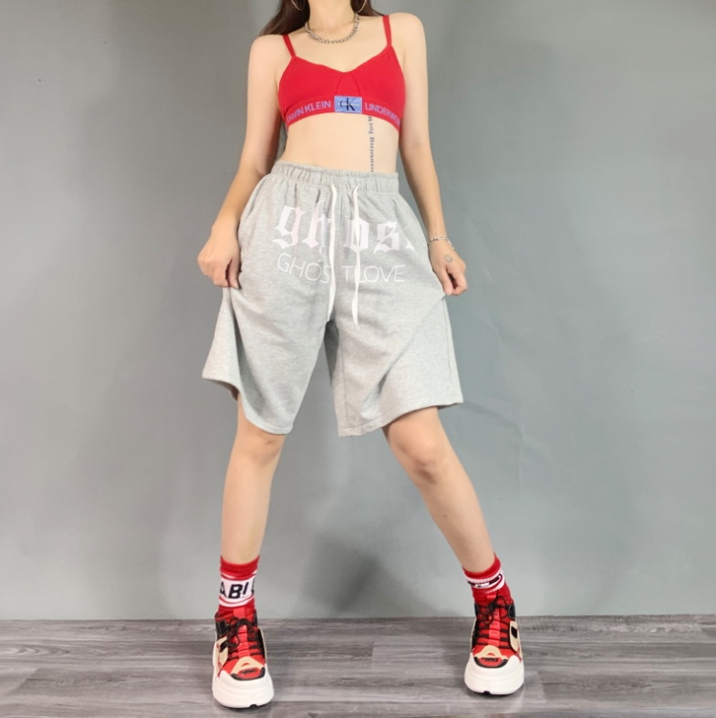 Спортивные шорты 2021 Ghost Love Hip-hop Shorts Red/Grey