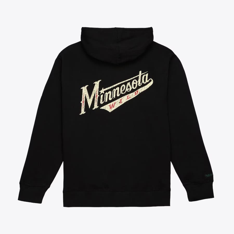 Худи Mitchell & Ness Black Minnesota Wild Team OG Fleece Pullover Hoodie