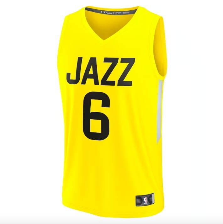2022-23-Utah-Jazz-6-Nickeil-Alexander-Walker-Fast-Break-Icon-Yellow-Jersey-2