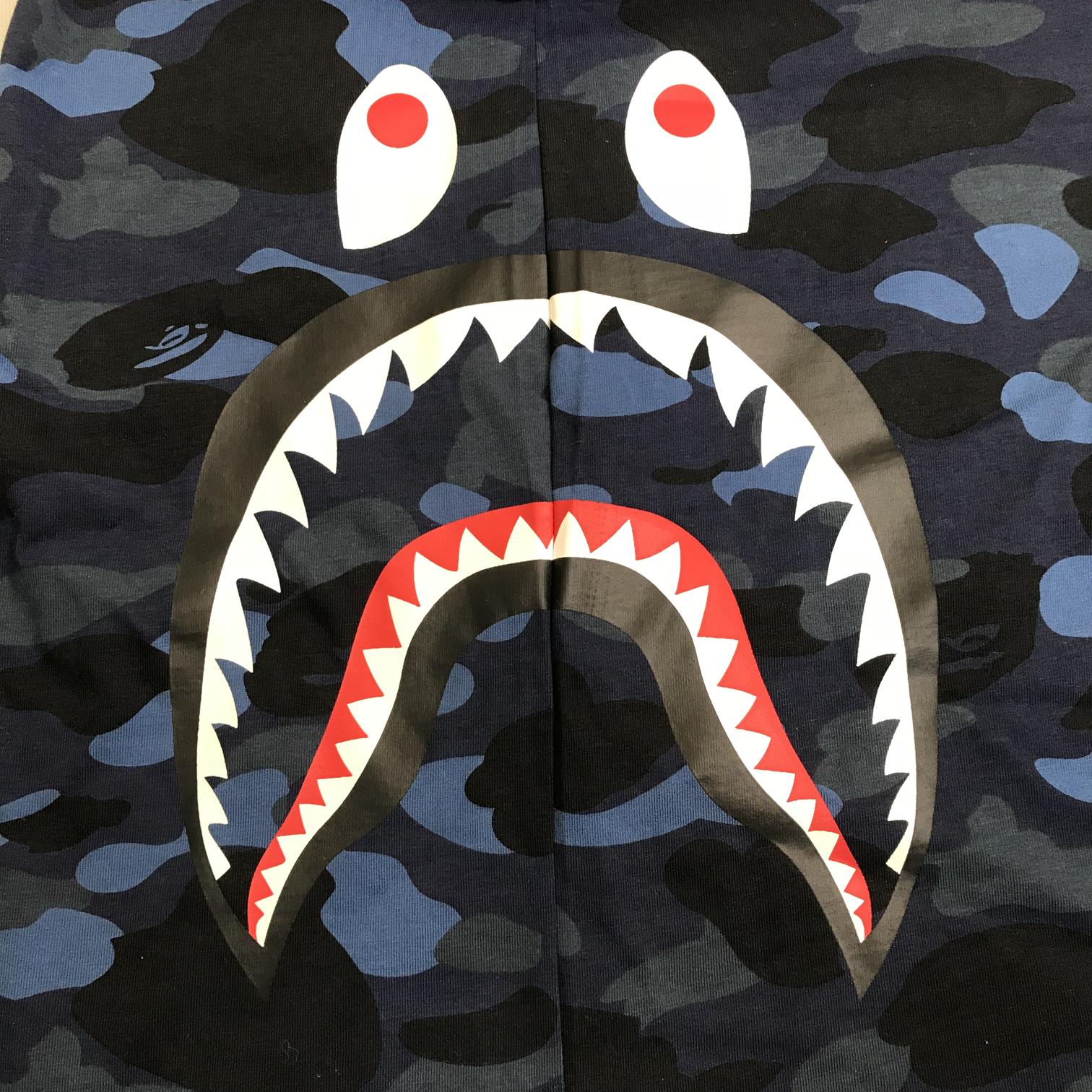 Футболка BAPE Color Camo Side Shark Tee Navy