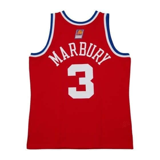 Баскетбольная джерси 2003 All Star Game Stephon Marbury #3 Swingman Hardwood Classics Red Jersey