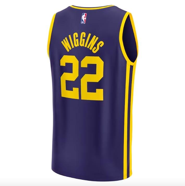 Баскетбольная джерси 2022-23 Golden State Warriors #22 Andrew Wiggins Fast Break Statement Navy Jersey